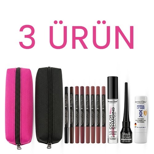 3 Ürünlü Paket (Göz Kalemi / Dudak Balmı / Dipliner)